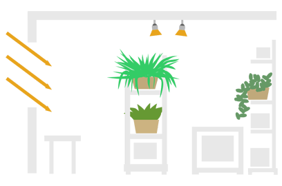 Освещение растений в стеллаже